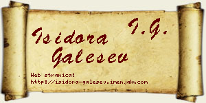 Isidora Galešev vizit kartica
